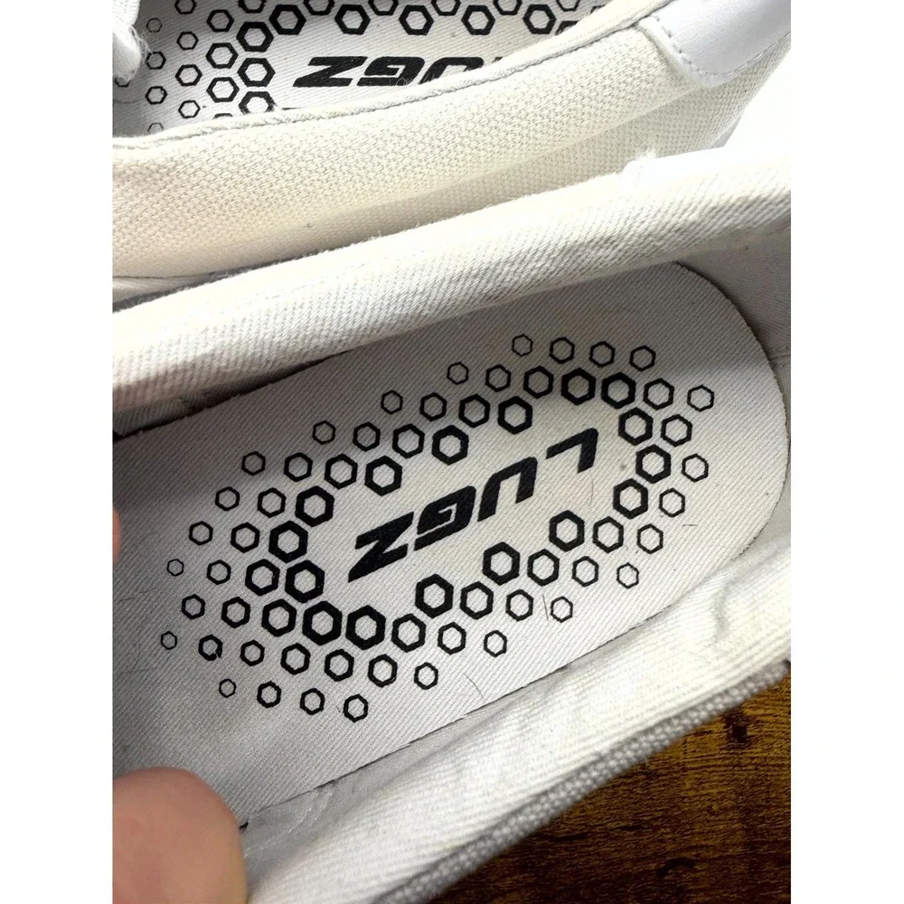 Lugz‎ Clipper MCLIPRC-100 Mens 10 Sneaker White Textile Low Top Slip On Shoes